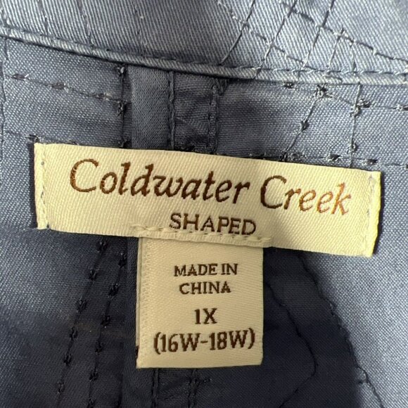 Coldwater Creek Women's Shaped Jacket 18 1X Denim Blue Embroidered Long Sleeve - Picture 4 of 11